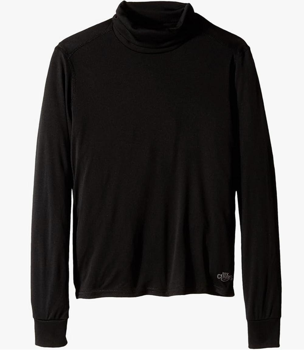 Hot Chillys Kid's Large Peachskins Turtleneck Long Sleeve Black T-Shirt O5-32